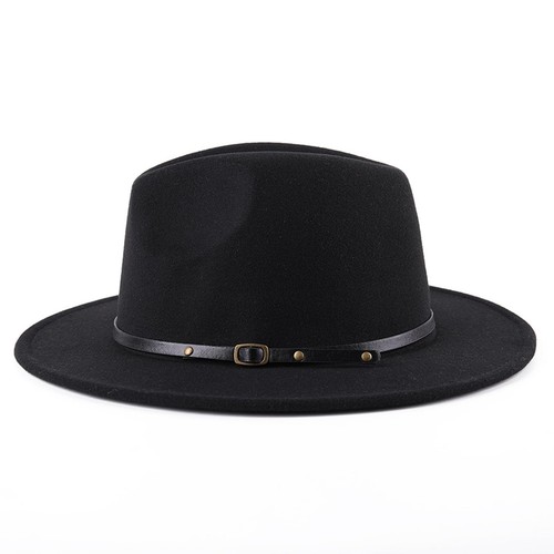 Chapeau fedora noir 4 cm - 58,4,