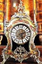 GRANDE HORLOGE DE CHEMINÉE BOULLE PENDULE CLOCK ancienne baroque Louis Tiffany Victor
