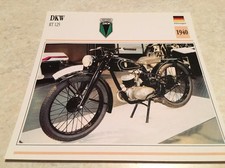 Carte moto DKW RT 125 1940 collection Atlas Motorcycle Allemagne