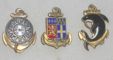 Insignes Infanterie Coloniale 4ème RIC 6ème RIC 21ème RIC  1945 - 1955