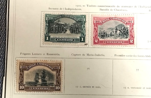 Chili 1910 timbres neuf - timbres,