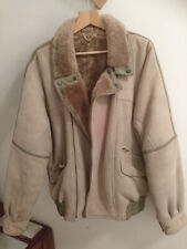 Veste bomber  bombardier en cuir peau lainée d'agneau neuve et vintage 1980