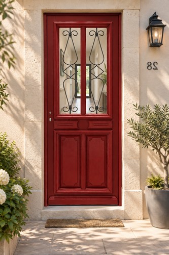 Porte entrée bois - d'entrée,