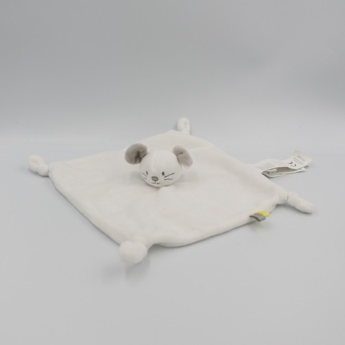 Doudou plat souris blanche