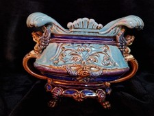 Jardinière ancienne en faïence barbotine, Style baroque/rococo – Fin XIXe siècle
