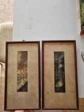 paire d'eaux fortes de paysage superbe signées