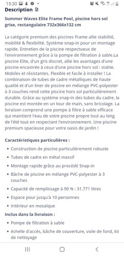 Piscine tubulaire summer waves