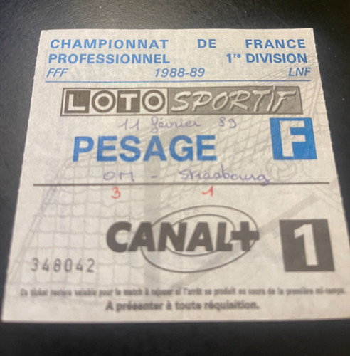 Ancien ticket billet football - ancien,