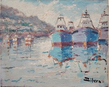 Huile sur Toile signée Ribera situé à Rosas (Espagne)