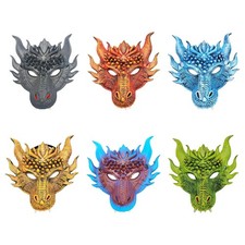 Masque facial de dragon, masque de cosplay d'Halloween, coiffure d'animal,