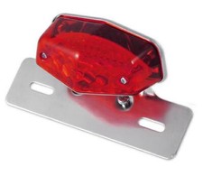 Support Plaque Feu Position Stop Homologué E 11 Lumiere Rouge Moto  Chrome