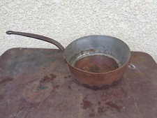 Ancienne grande CASSEROLE cuivre queue d'aronde montage 18 eme ou 19 eme 