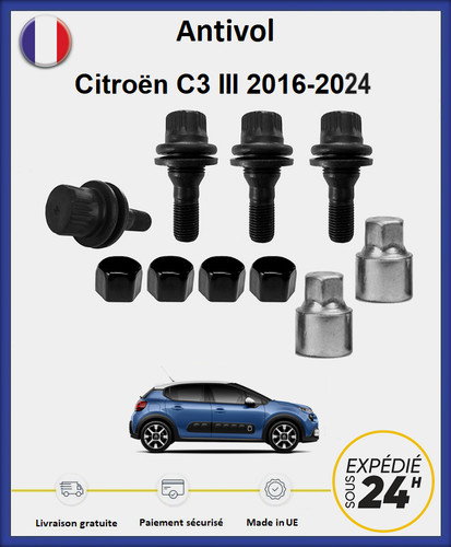 Ecrous antivol roues noir - antivol,