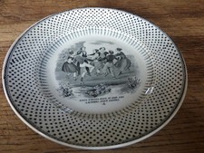 Assiette  Creil Montereau En faïence - Lebeuf Millet Et Cie N°4 Nous n irons plu