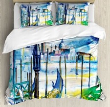 Paysage Linge de Lit Set Bateau En Venise Italien
