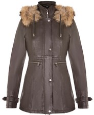 Femmes Marron Veste Cuir