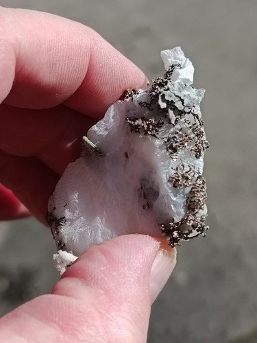 Argent natif brut - sur, calcite