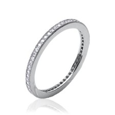 Alliance sertie femme - argent