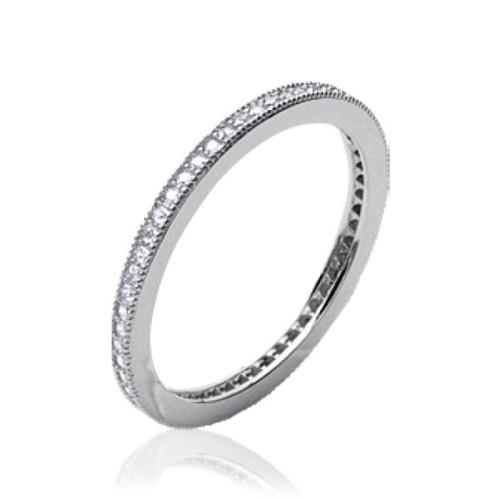 Alliance sertie femme - -, argent