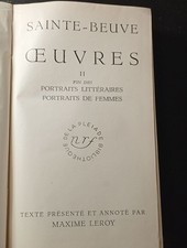 Sainte-Beuve oeuvres 2 - fin des Portraits Littéraires Portraits de Femmes