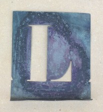 Ancien POCHOIR "L" LETTRE déco cuisine industrielle usine atelier garage #1