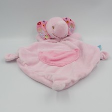 Doudou plat éléphant rose