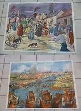 Affiche Scolaire vintage An 50's Rossignol école --> siège rochelle / misère 