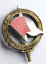Insigne militaire ancien Division Marocaine FRAISSE rare badge
