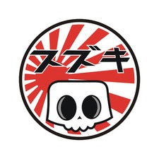 Sticker plastifié SUZUKI Japan SKULL Bandit GSR GSX-R Hayabusa  - 6cm x 6cm