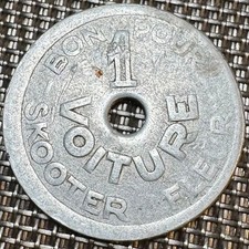 JETON BON POUR UNE VOITURE.  SKOOTER FLEURY. AUTOS TAMPONNEUSES (1304) RECHERCHÉ