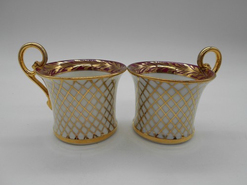 Paire tasse bordeaux or - bordeaux, &