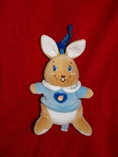 Doudou Peluche CHICCO Ecureuil, Lapin Beige et Blanc Pull Bleu Brodé Noisette