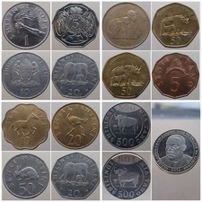 TANZANIE SENI SHILINGI 1966 - 2015 ZEBRE AUTRUCHE LAPIN ELEPHANT RHINOCEROS