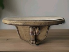 Grande Console murale en bois Dorée des Années 50 Support Statue.