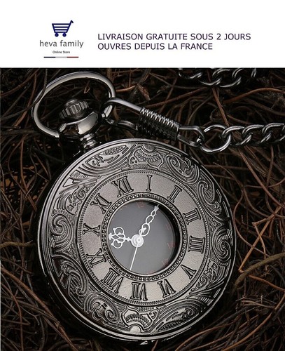 Montre gousset noire doré - gousset,