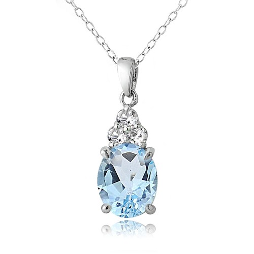 Argent sterling 9ct bleu - argent, 2.9ct
