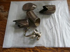 lot 5 embouts férule cannes anciens ombrelle métal blanc ou " argent " non testé