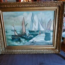 R.VERGER grandeHST tableau breton avec de très belle couleurs artiste référencer