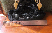 1932 ART DECO Antiq.MARQUÉ ARGENT STERLING RÉTRACTABLE.ÉTUI + PEIGNE 42G UN SEUL PROPRIÉTAIRE