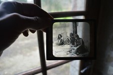 Plaque Photo Diapositive sur Verre Indiens Sqaw Oraibi Arizona Vers 1900