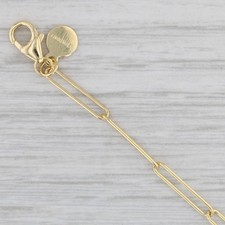 Nouveau Collier Chaîne En Trombone En Papier Petite 14k Or Jaune 18" 2,8mm