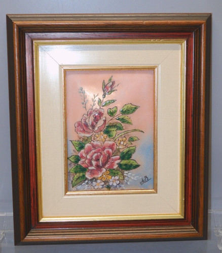 Cadre email fleurs roses et - roses,