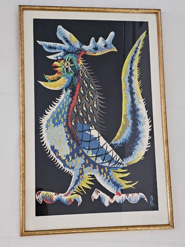 Lithographie coq guerrier - lithographie, le