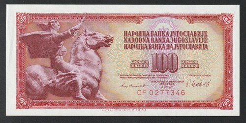 100 dinars yougoslavie 1981 - 100,