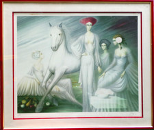 Philippe Augé, lithographie cheval blanc numérotée 180/275 et contresignée