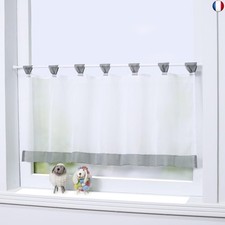 Joyswahl 1 Pièce Mia Rideau Brise-Bise Voilage Cuisine à Pattes Transparent S