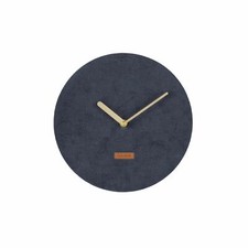 Karlsson Horloge murale en velours côtelé Corduroy - Diam. 25 cm - Bleu foncé 