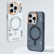 Coque iPhone 11-16 Pro Max Magnétique MagSafe Mate Givré Cadre Métal Antichoc