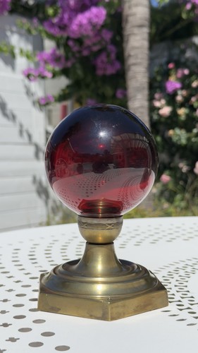 Boule verre rampe escalier - boule,