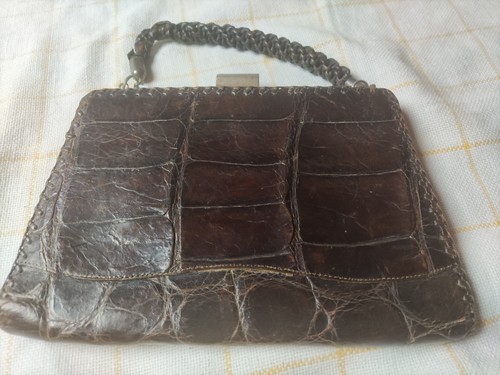 Ancien sac main cuir - ancien, à
